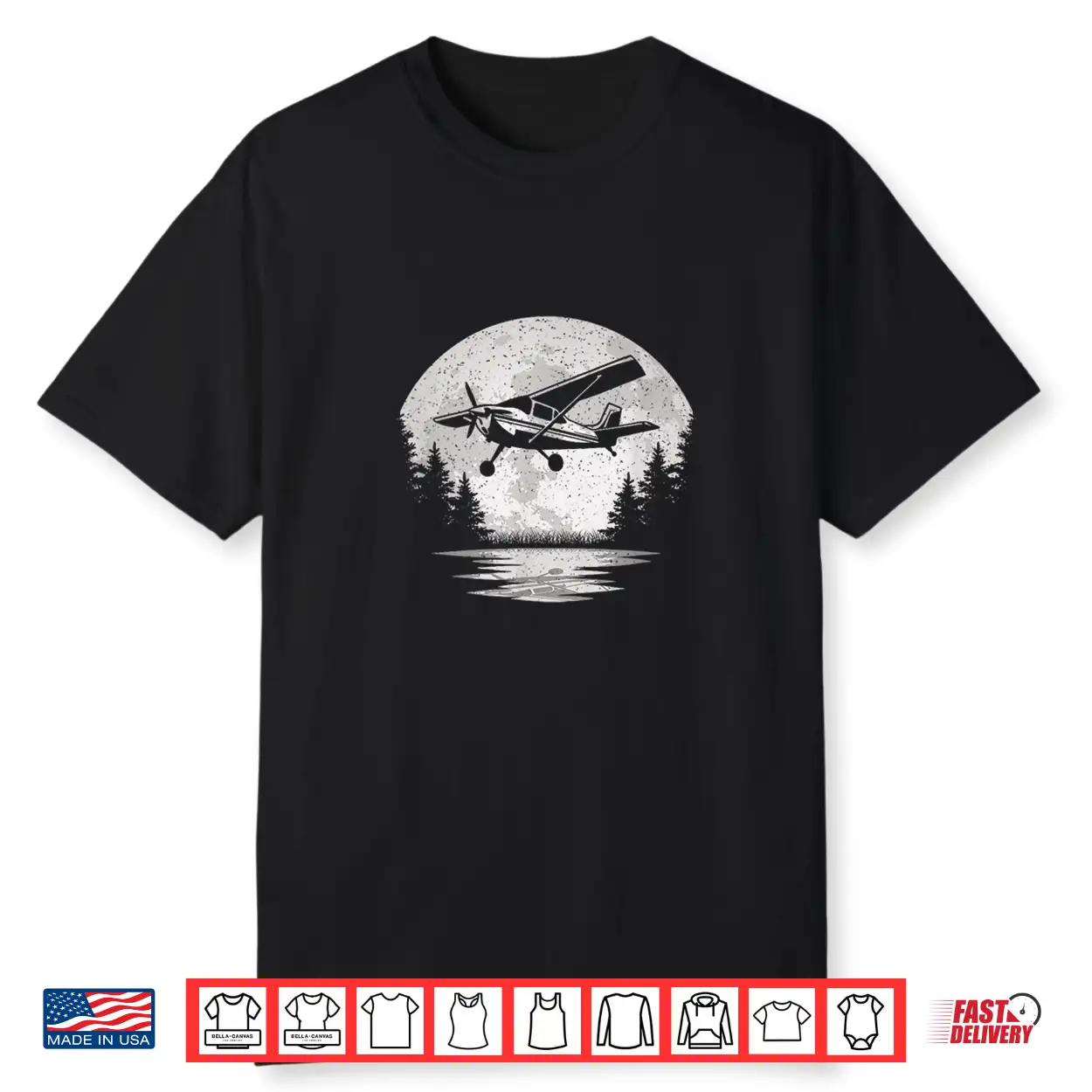 Vintage Airplane Moon Fly Plane Aviator Aviation Pilot Men Shirt Vintage Airplane Moon Fly Plane Aviator Aviation Pilot Men Shirt