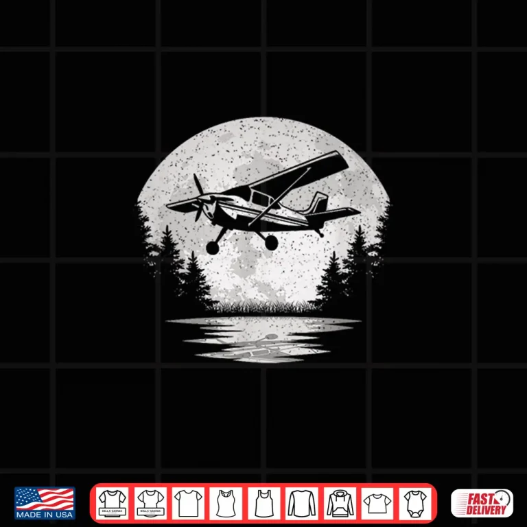 Design Vintage Airplane Moon Fly Plane Aviator Aviation Pilot Men Shirt