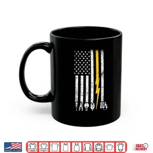 Mug Electrician Icons US Flag Electrical Patriotic Shirt