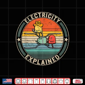 Design Electricity Explained Cute Ohm Volt Amp Electrical Engineer Shirt