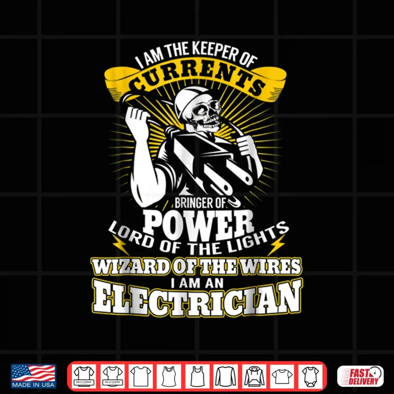 Design I Am the Keeper of Currents Funny Electrician T Shirt