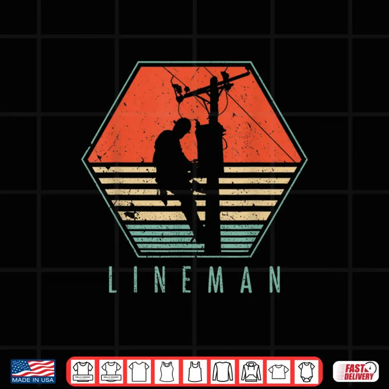 Design Lineman Shirt Vintage Retro Electrician Gift Shirt