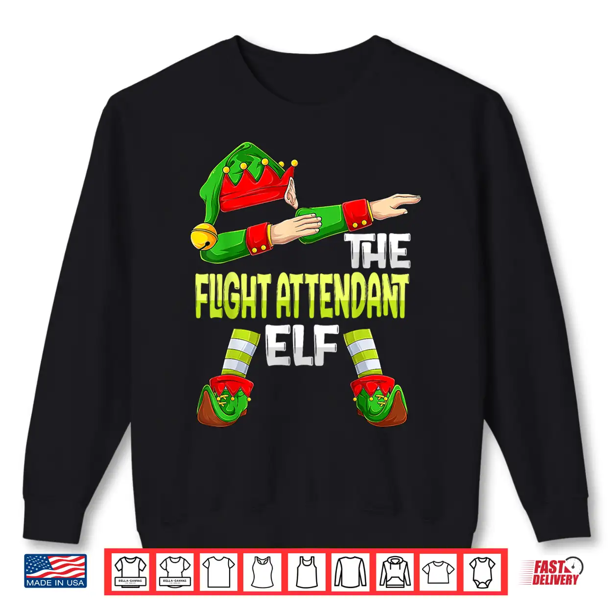 Dabbing Elf Christmas Attendants The Flight Attendant Elf Shirt Dabbing Elf Christmas Attendants The Flight Attendant Elf Shirt