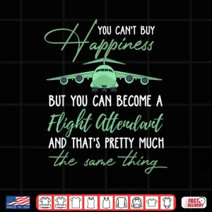 Design Happy Flight Attendant Shirt Funny Flight Attendant Gift Shirt