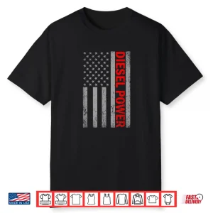 Diesel Power Usa Flag Truck Turbo Brothers Mechanic Shirt
