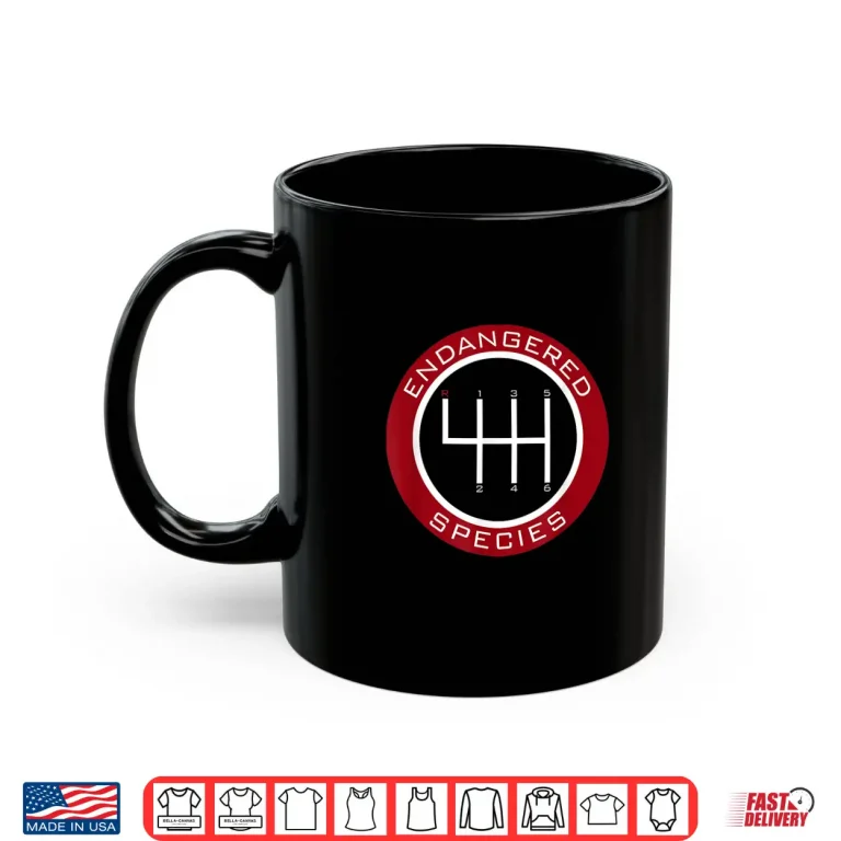 Mug Car Guy Mechanic Endangered Species Manual Shifter Shirt