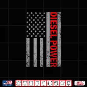 Design Diesel Power Usa Flag Truck Turbo Brothers Mechanic Shirt