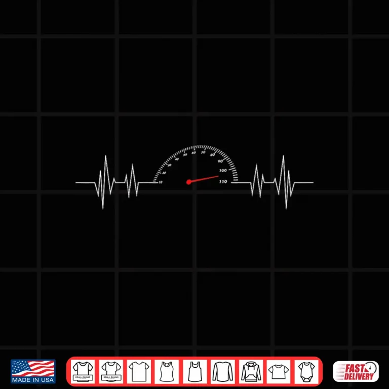 Design Car Speedometer Heartbeat Car Guy Auto Mechanic Shirt