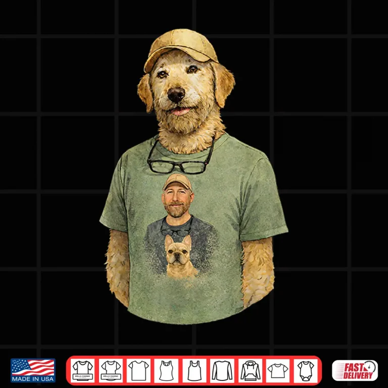Design Marc And Dog Blue Green Graphic Shirt