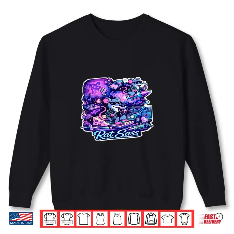 Sweatshirt Mischievous Retro Rat Cartoon Streetwear Character Art Shirt