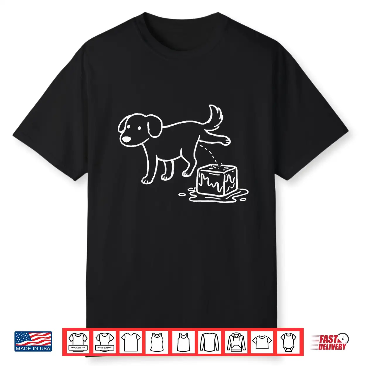 Peeing Dog On Ice Cubes Graphic Shirt Peeing Dog On Ice Cubes Graphic Shirt