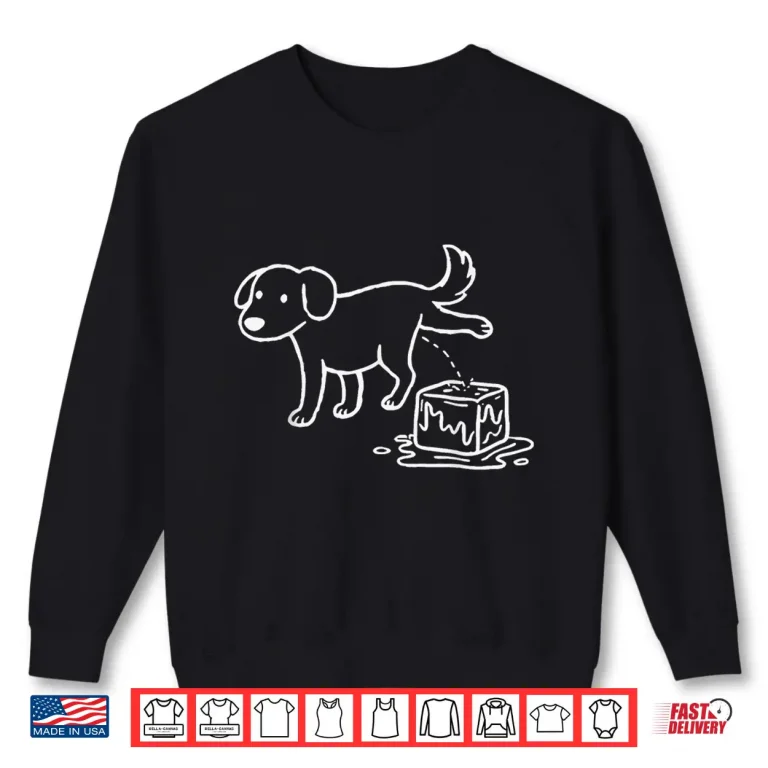 Sweatshirt Peeing Dog On Ice Cubes Graphic Shirt