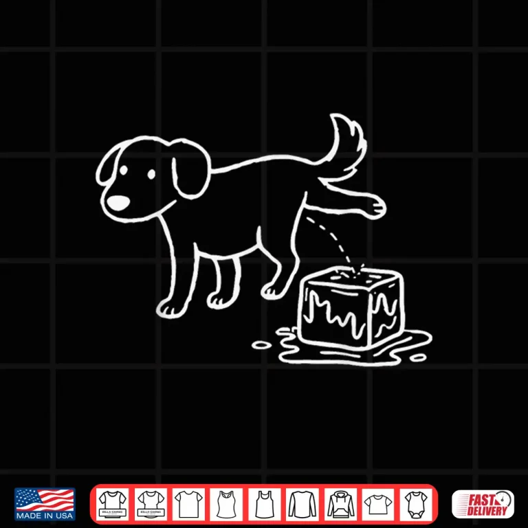 Design Peeing Dog On Ice Cubes Graphic Shirt