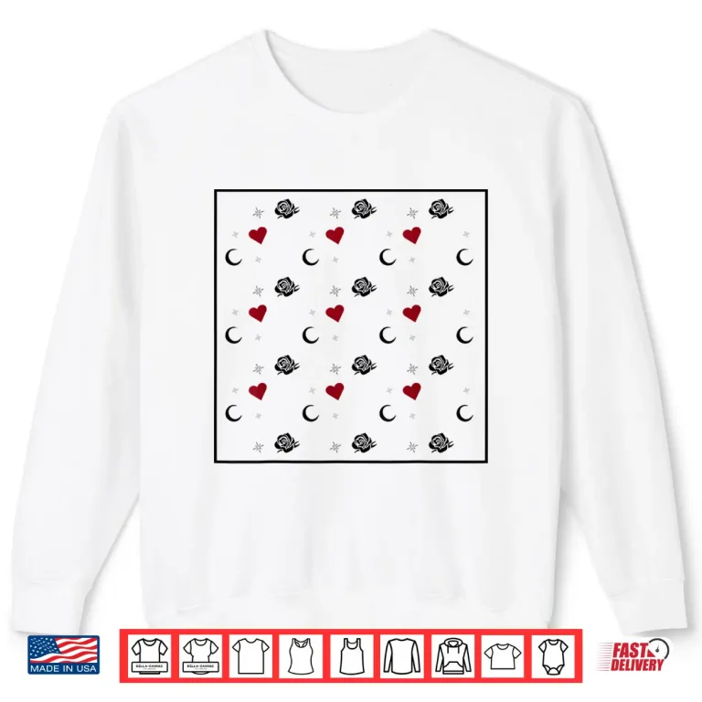 Sweatshirt Roses Hearts And Moons Graphic Art Shirt