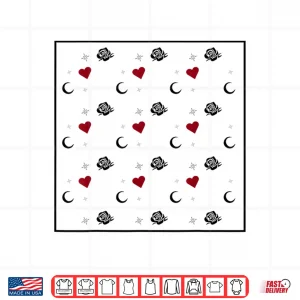 Design Roses Hearts And Moons Graphic Art Shirt