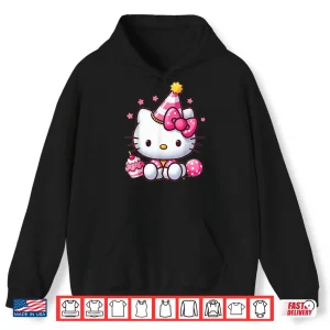 Hoodie Kitty Birthday Party Cute Cat Birthday Graphic Shirt