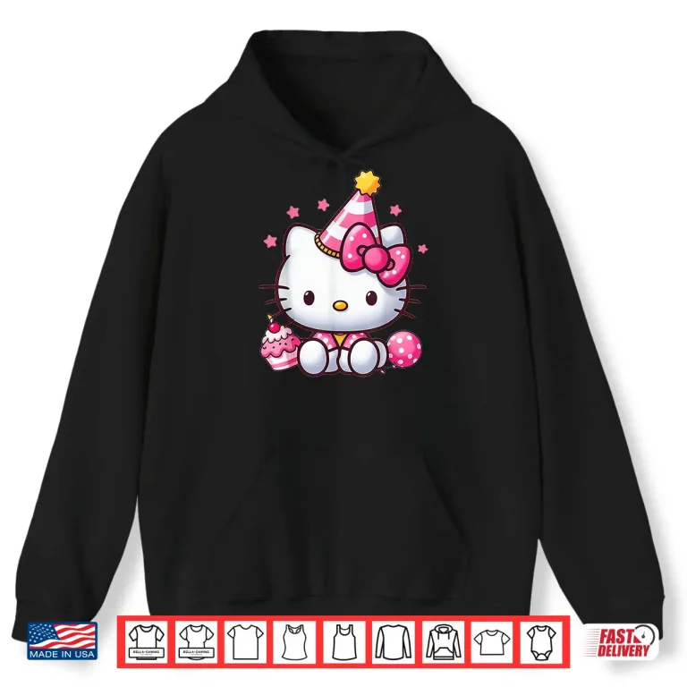Kitty Birthday Party Cute Cat Birthday Graphic Shirt 1 Hoodie Kitty Birthday Party Cute Cat Birthday Graphic Shirt