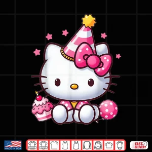 Design Kitty Birthday Party Cute Cat Birthday Graphic Shirt