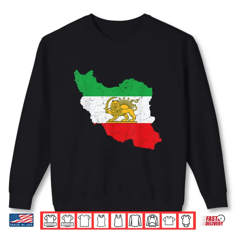Sweatshirt Shir O Khorshid Lion And Sun Iran Flag Persia Patriotic Shirt