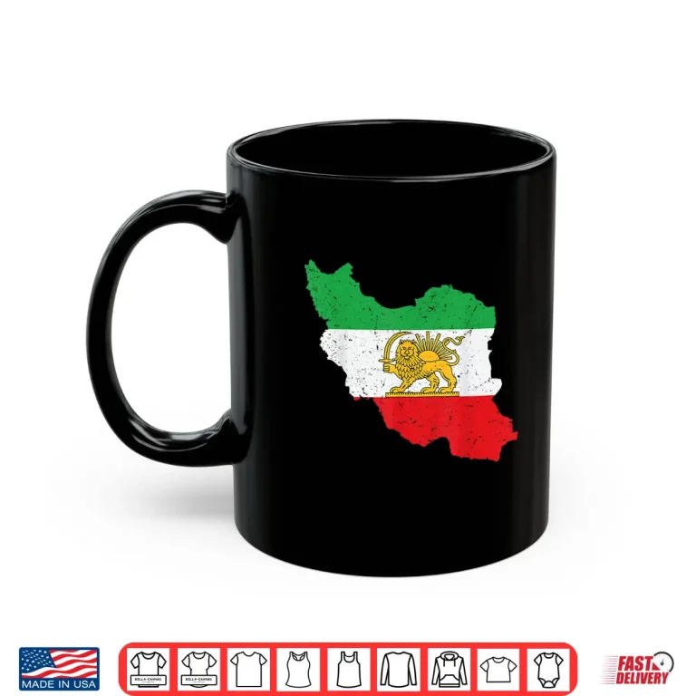 Mug Shir O Khorshid Lion And Sun Iran Flag Persia Patriotic Shirt