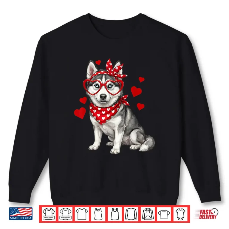 Sweatshirt Siberian Husky Valentines Day Lover Dog Heart Shirt