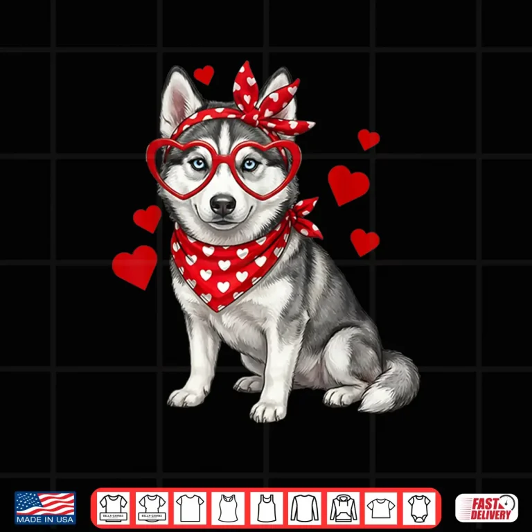 Design Siberian Husky Valentines Day Lover Dog Heart Shirt