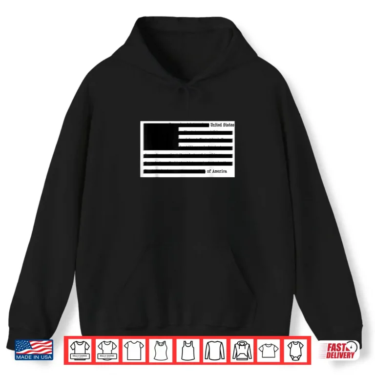 Hoodie Censored Documents American Flag United States Of America Shirt