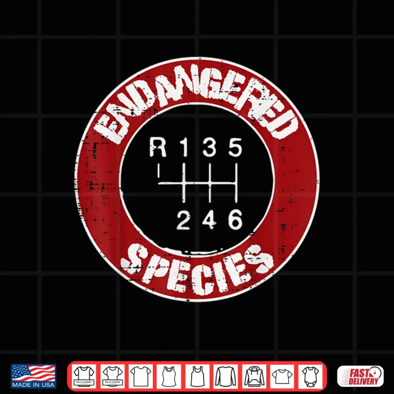 Design Manual Gearbox Stick Endangered Car Mechanic Shirt