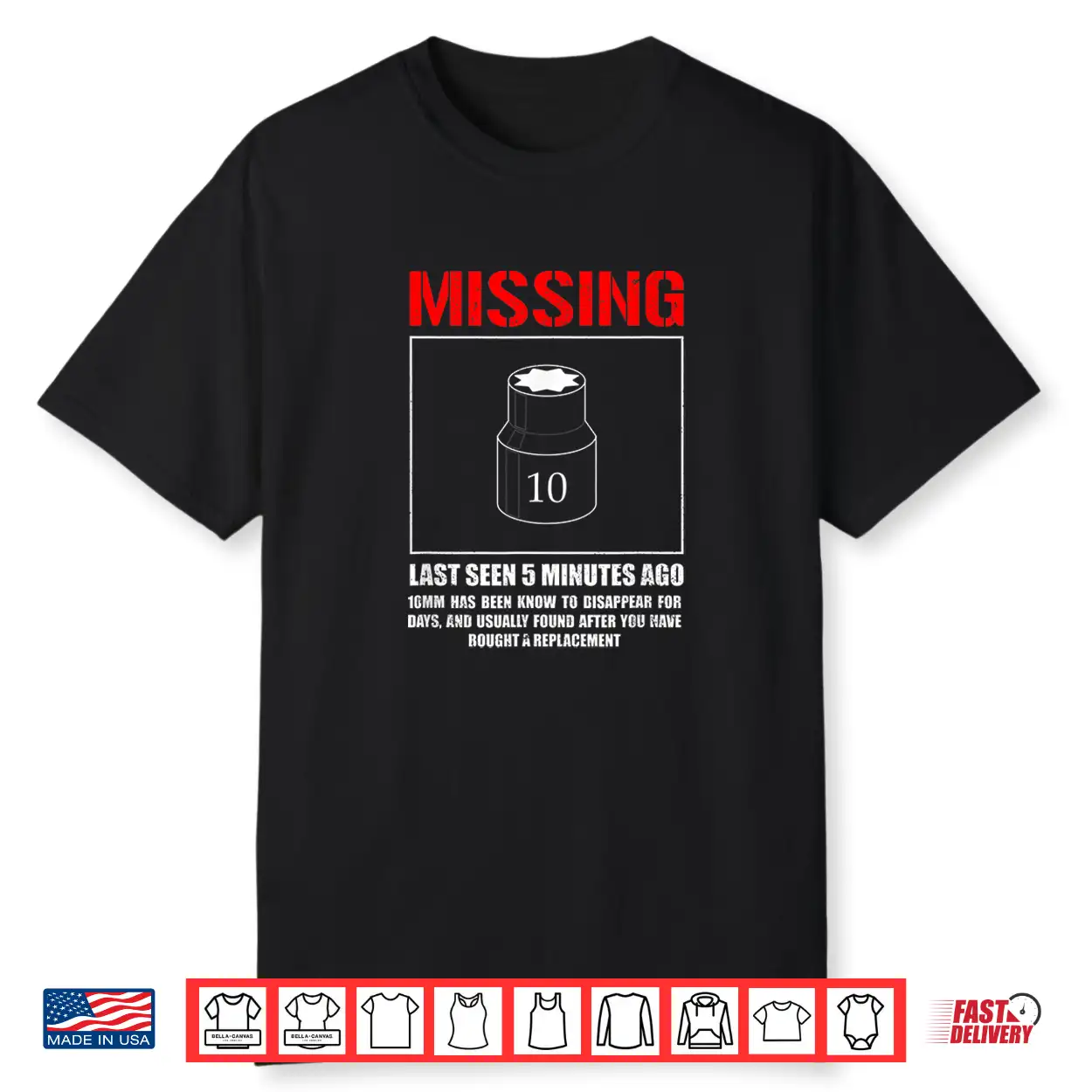 Missing 10Mm Socket Mechanic Machinist Shirt Missing 10Mm Socket Mechanic Machinist Shirt