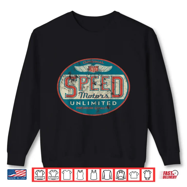 Sweatshirt Speed Motor Mechanic Vintage Distressed Shirt