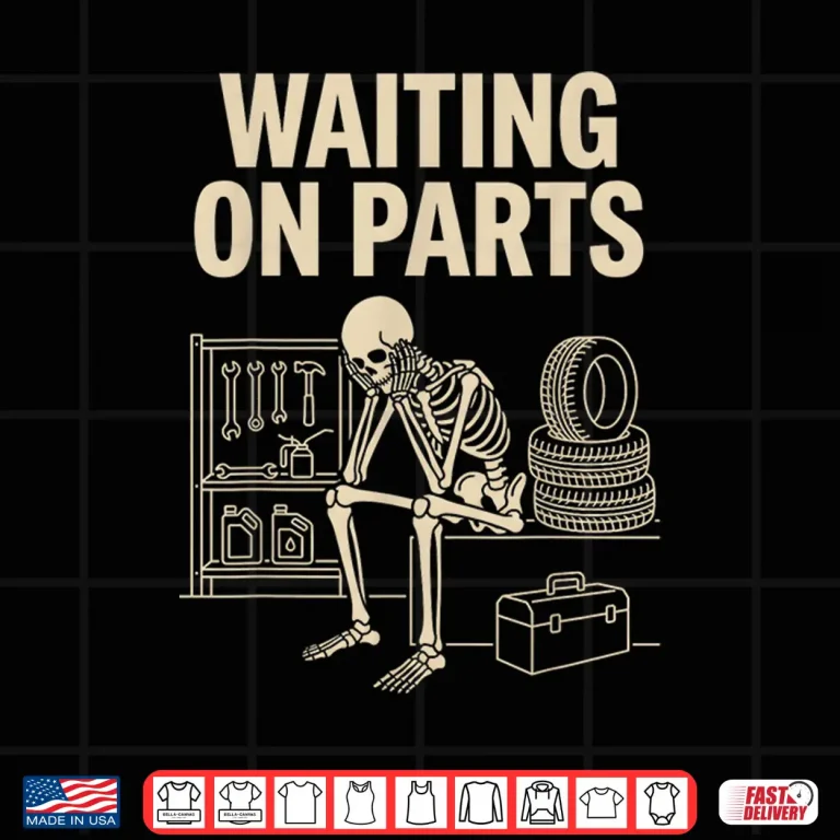 Design Waiting On Parts Garage Wrench Humor Mechanic Vintage Shirt
