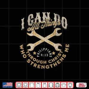 Design Classic Wrench Bible Scripture Verse Faith Car Mechanic Shirt