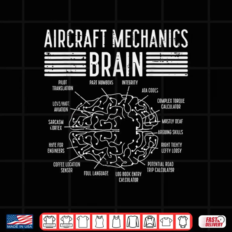 Design Brain Airplane Maintenance Aircraft Mechanics Shirt