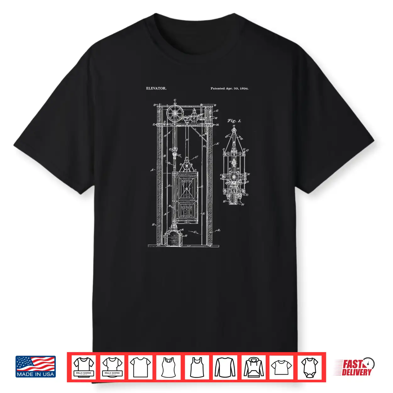 Patent Vintage Engineering Blueprint Elevator Mechanic Humor Shirt Patent Vintage Engineering Blueprint Elevator Mechanic Humor Shirt