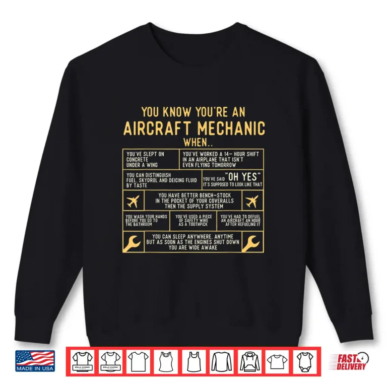 Sweatshirt Professional Airplane Maintenance Aircraft Mechanic Shirt
