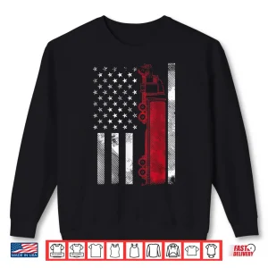 Sweatshirt American Flag 18 Wheeler US Trucker Driver Gift Shirt