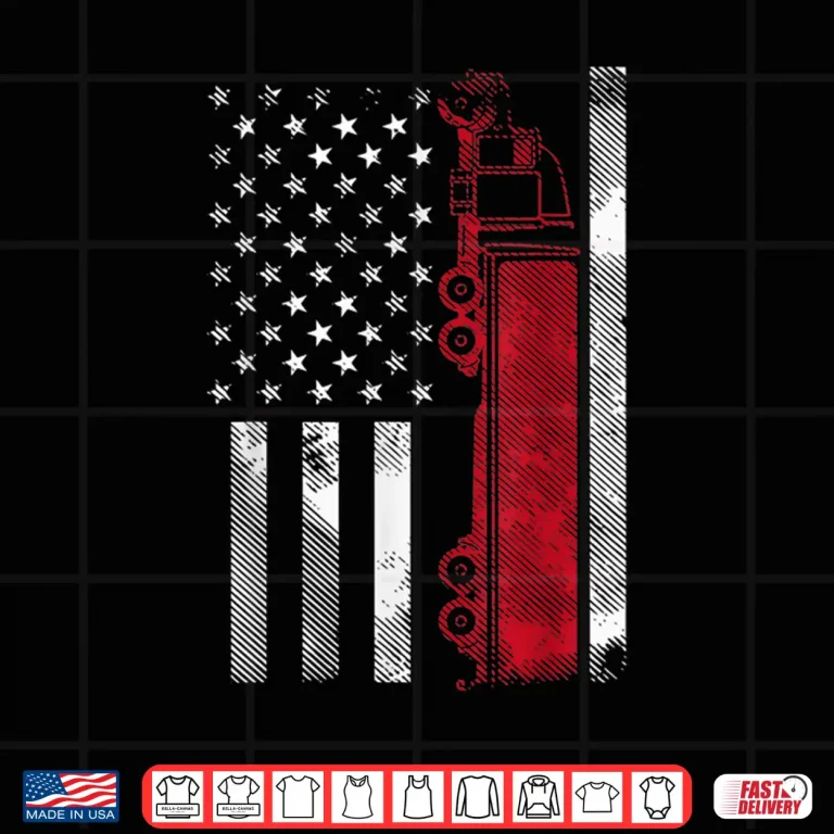 Design American Flag 18 Wheeler US Trucker Driver Gift Shirt