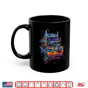 Mug American Flag Big Rig Semi Trailer Trucker Shirt