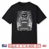 Patriotic American Flag Skull Semi Truck Driver Shirt