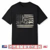 Usa Flag Patriotic Retro Semi Truck Driver Shirt