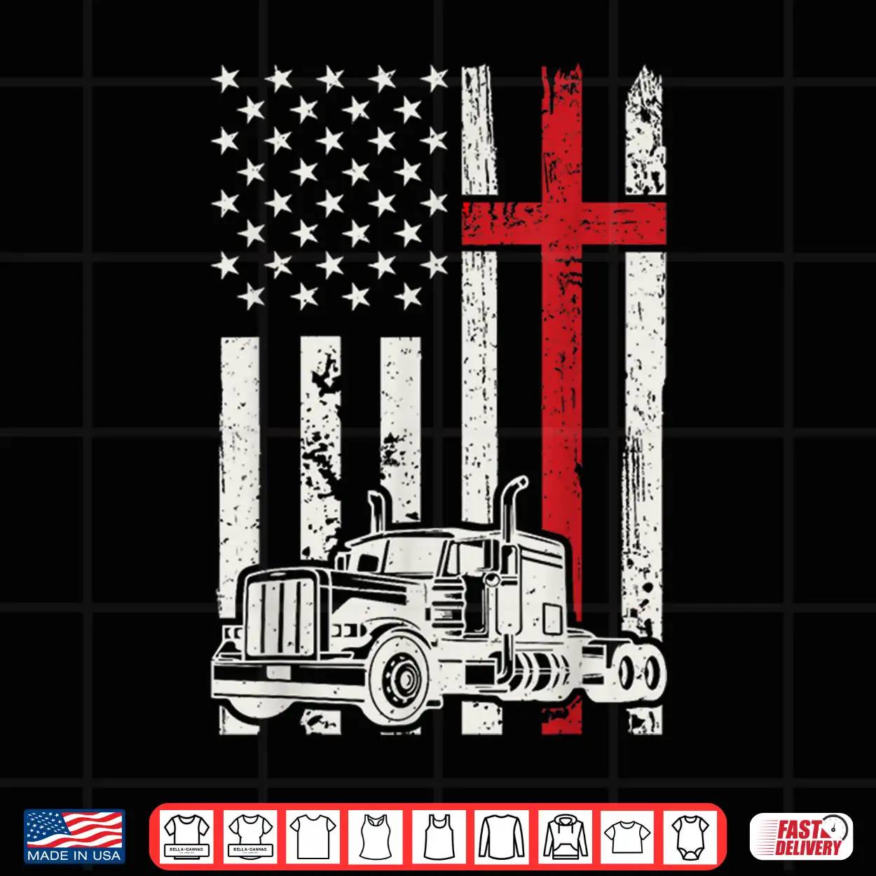American Flag Christian Semi Truck Driver Patriotic Shirt American Flag Christian Semi Truck Driver Patriotic Shirt