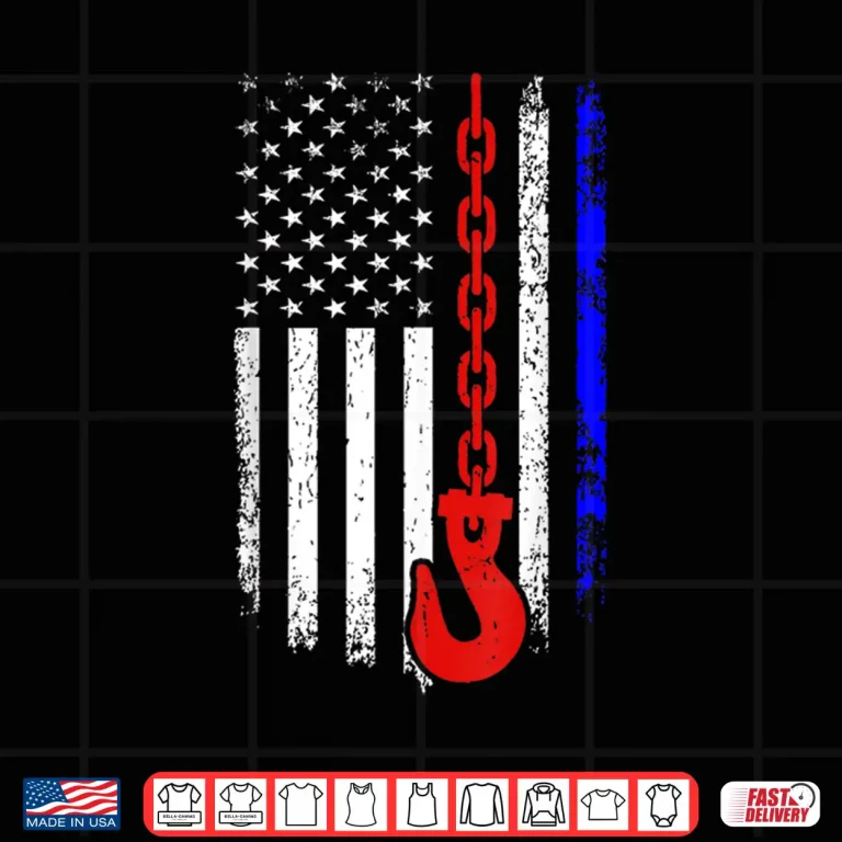 Design American Flag 4Th Of July Patriotic USA Tow Truck Driver Shirt