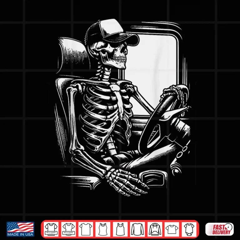 Design Skeleton Big Trucking Truck Enthusiasts Shirt