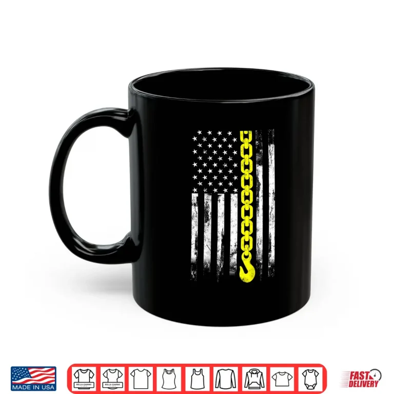 Mug Thin Yellow Line USA Flag Gift Tow Truck Driver Shirt