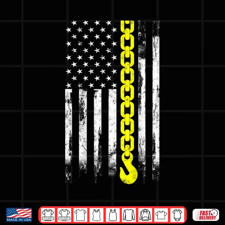 Design Thin Yellow Line USA Flag Gift Tow Truck Driver Shirt