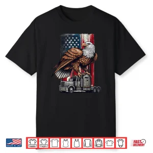 Vintage American Flag Patriotic Eagle Trucker Shirt