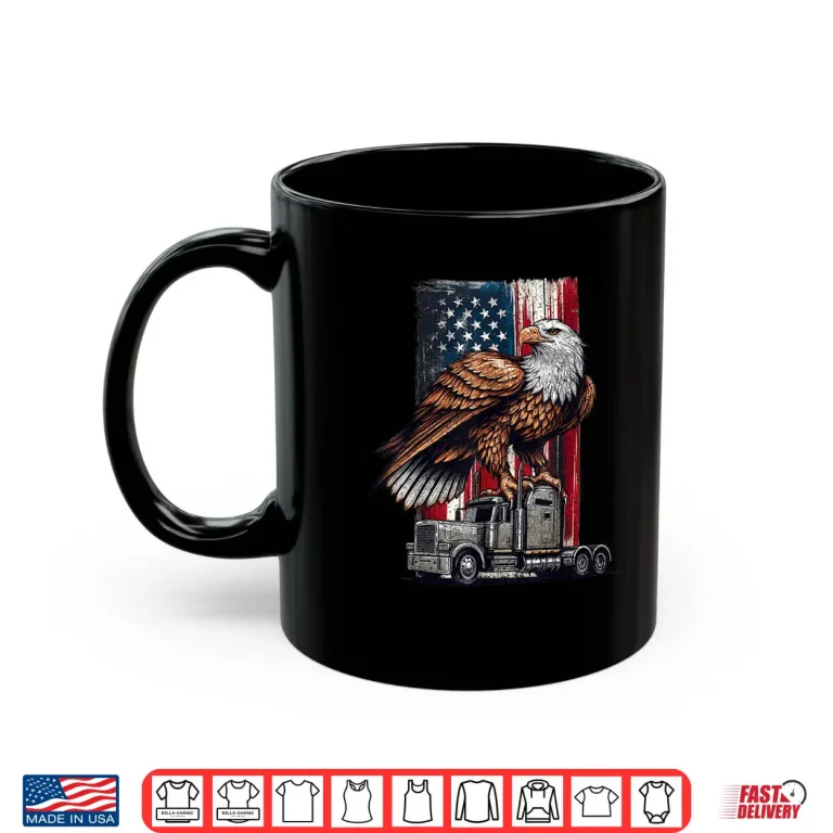 Vintage American Flag Patriotic Eagle Trucker Shirt 3 Mug Vintage American Flag Patriotic Eagle Trucker Shirt