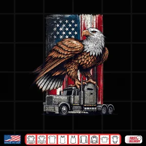 Design Vintage American Flag Patriotic Eagle Trucker Shirt
