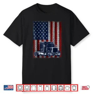 American Flag Gift Truck Driver Trucker Shirt