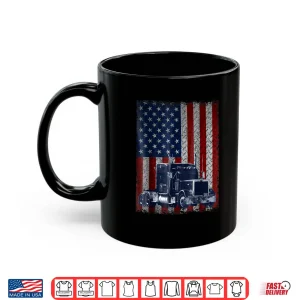 Mug American Flag Gift Truck Driver Trucker Shirt